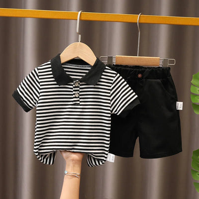 Boys Girls Stripes Sets Summer Kids Short Sleeve | SAMAG