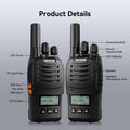 Retevis H777D (H777Upgraded) Walkie Talkie PMR/FRS Portable License-Free LCD Display Two Way Radio Long Range Type-C for Camping