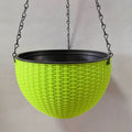 Garden Decoration Plastic Woven Plaited Baskets with Chain Home Decor Houseplant Flowerpot Round Hanging Flower Pots Balcony