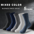 5 Pairs Bamboo Fiber Men's Socks Classic Business Crew | SAMAG
