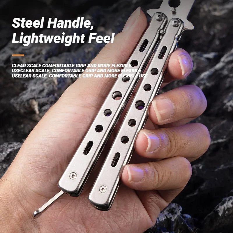 Martial Arts Practice Knife Portable Steel Metal Folding | SAMAG