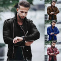 New Brown Autumn And Winter Fashion Leather Jacket Men's Plus Size Zipper Locomotive Leather Jacket Jacket