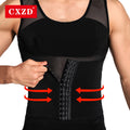 CXZD Waist Trainer Muscle Girdle Shirt Men Slimming Body Shaper Tummy Vest Mesh Chain Corset Correction Abdomen Tank Top