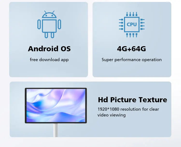 21.5" Rechargeable Standing Waterproof Touch Screen Smart TV Android Smart Display Screen Monitor Portable TV With Wheels