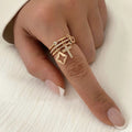2025 Nwe Stainless Steel 18 K Gold Plated Sun Rings for Women Natural Stone Inlaid in Hollow Metal Texture Ring Trendy Jewelry