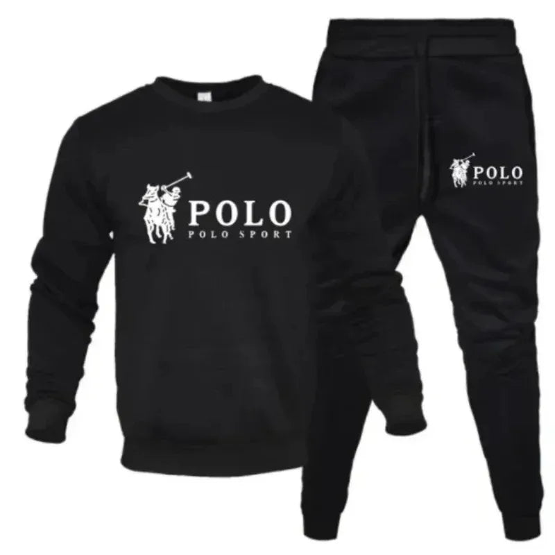 Men's autumn and winter sets of round - neck sweatshirts and jogging pants, and fashion, outdoor fitness and - View 3 | SAMAG