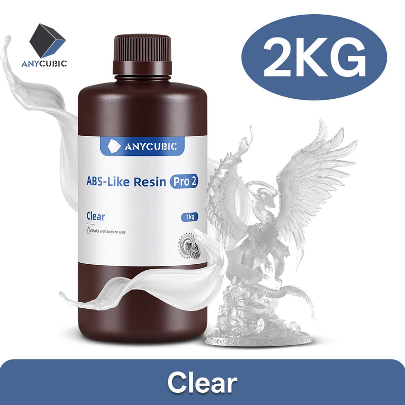 Anycubic ABS Like Pro 2 Resin 2 KG Rapid UV Curing 405nm Standard Photopolymer Resin ABS 3D Resin High Precision for LCD Printer