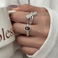 VENTFILLE 925 Sterling Silver Bow Tie Open Finger Ring For Women Gift Cute Design Fashion Jewelry Gift Wholesale