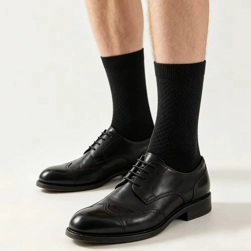 5 Pairs Bamboo Fiber Men's Socks Classic Business Crew | SAMAG
