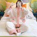 Pyjama épais en flanelle et velours corail fraise | SAMAG
