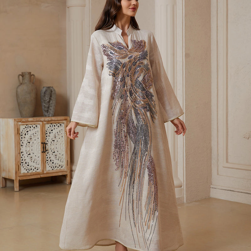 Zahraa Dubai Sequins Embroidery Luxury Woman Evening | SAMAG