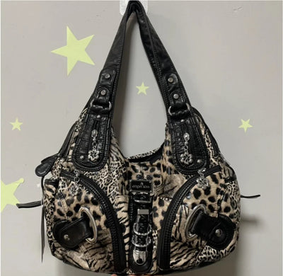 Women Handbags Leopard Bag Top-handle Fashion Satchel | SAMAG