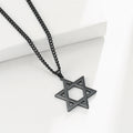 EUEAVAN Star of David Pendant Necklace Women Men Stainless Steel Gold Silver Black Color Classic Six-pointed Star Jewish Jewelry