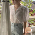 Shirts Women All - match V - Neck blouse and tops Korean - View 5 | SAMAG