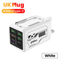 240W 4USB+2Type C Super Fast Charging Mobile Phone Charger 6 Ports USB3.0 PD3.0 EU/UK/US Charger For Iphone 17 16 Samsung POCO