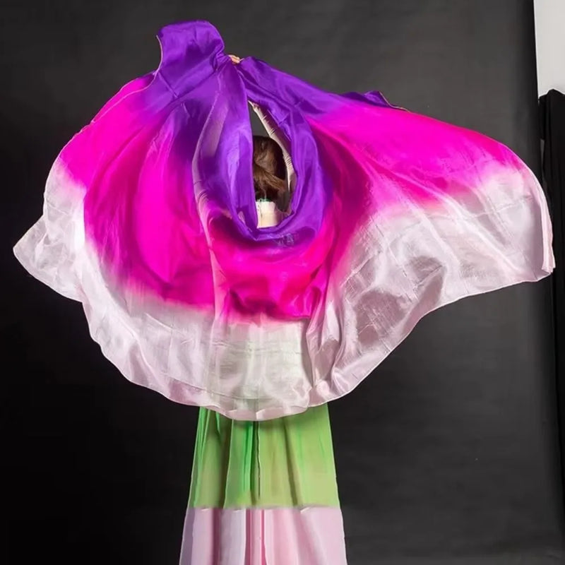 Belly Dance Veils Light Texture Gradient Color Veil Shawls 250cmx120cm Latin Belly Dance Shawls Costumes Accessories