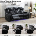 TODRANI Power Reclining Sofa 0 Gravity w/ Wireless Charger,LED Floor Lights,Reading Light, Drop-down Table USB/Type-C Port(070)
