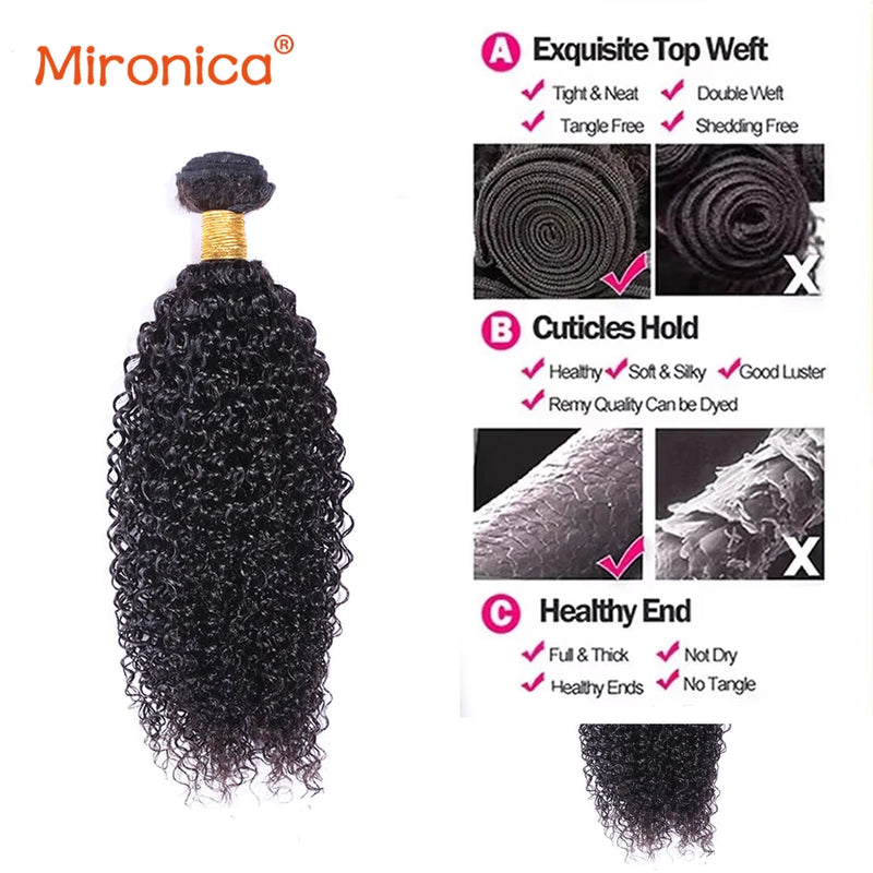 Vietnamese Kinky Curly Hair Bundles Human Hair Unprocessed Raw Virgin Human Hair Bundles 2/3/4 PCS Double Weft Hair Extensions Brazilian Remy Human Hair Bundles Natural Color Bundles for Women Daily Use Birthday Holiday Gift