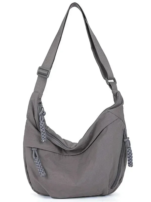 Trendy Women's Soft Cloth Shoulder Bag Solid Color Student Casual Style Big Handbags Crossbody Bags for Women Shoulder Hobos Bag