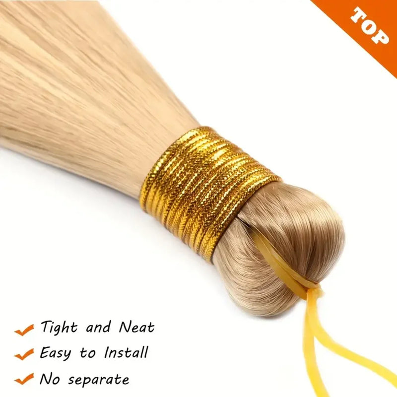 Synthetic Long Straight Silky Bulk Hair Extensions 28 Inch High Temperature Hair Bundles Extension 150g one Pack for Women Girls