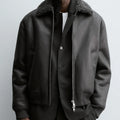 MAMELICCE Original design Synthetic lambswool Fur suede leather jackets for man Turn-down collar jackets for man leather coat
