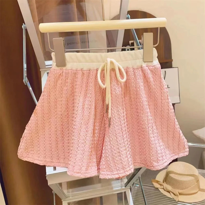 Summer New Girls Clothing Set Patchwork Lapel Polo | SAMAG