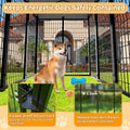 Large Dog Kennel Outside with Roof Heavy-Duty Indoor Outdoor Run Dog Enclosure with Removable Cover Dog Pens Outside