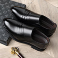 New Genuine Leather Men's Flat / 6CM Heightening Elevator Shoes Business Formal Leather Shoes Man British Casual Wedding Shoes
