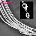 10PCS Wholesale Pure 925 Sterling Silver Charm Link Chain Necklace Jewelry with Strong Smooth Lobster Clasps 16-30 Inches