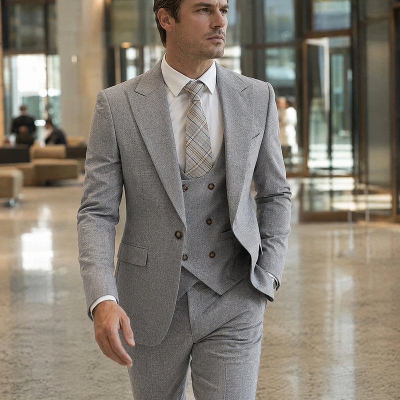 ST Cassy Full Men's Suits High Quality Elegant Slim Fit Formal Office and Leisure Banquet Groomsman Set Groom's Wedding Dress