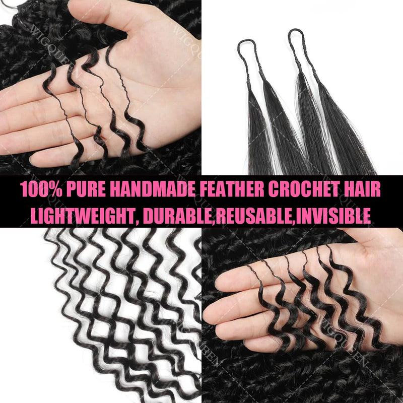 Feather Crochet Human Hair 4/27 Highlight Pixie Curl Bulk Hair Extensions Lightweight Small Spirals Curly Crochet Hair For Braid