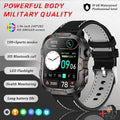 2025 New Military Grade Smart Watch Men 1.96" AMOLED Screen 5ATM Waterproof Simming Sports Fitness Tracker BT Call Smartwatches