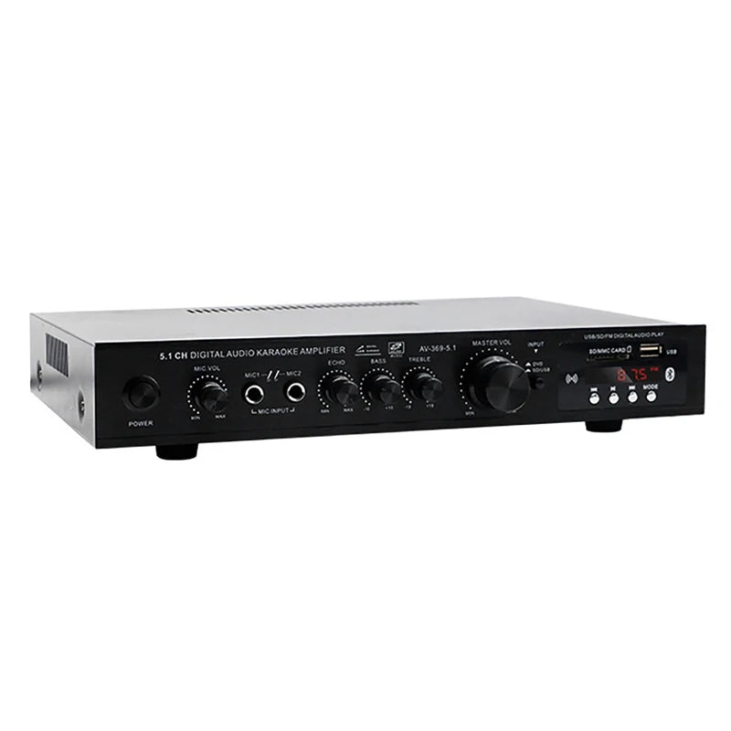 AV-369BT Bluetooth 5.1 Sound Speaker AMP Stereo Audio Amplifiers Receiver 6 Channel Home Theater Audio Stereo System Components