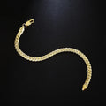 20cm 8inches 18K gold 925 Sterling Silver Bracelets for Women men classic 5MM Chain Wedding Party Christmas Gifts fine Jewelry
