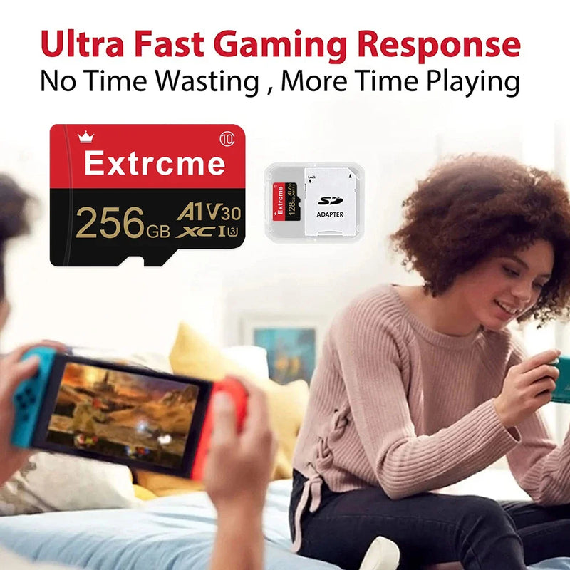 High-Speed V30 A2 4K SD Card 512GB 256GB 128GB Memory Card 64GB Micro TF SD Adapter for Xiaomi Smartphone/Tablet/PC Cross-Use