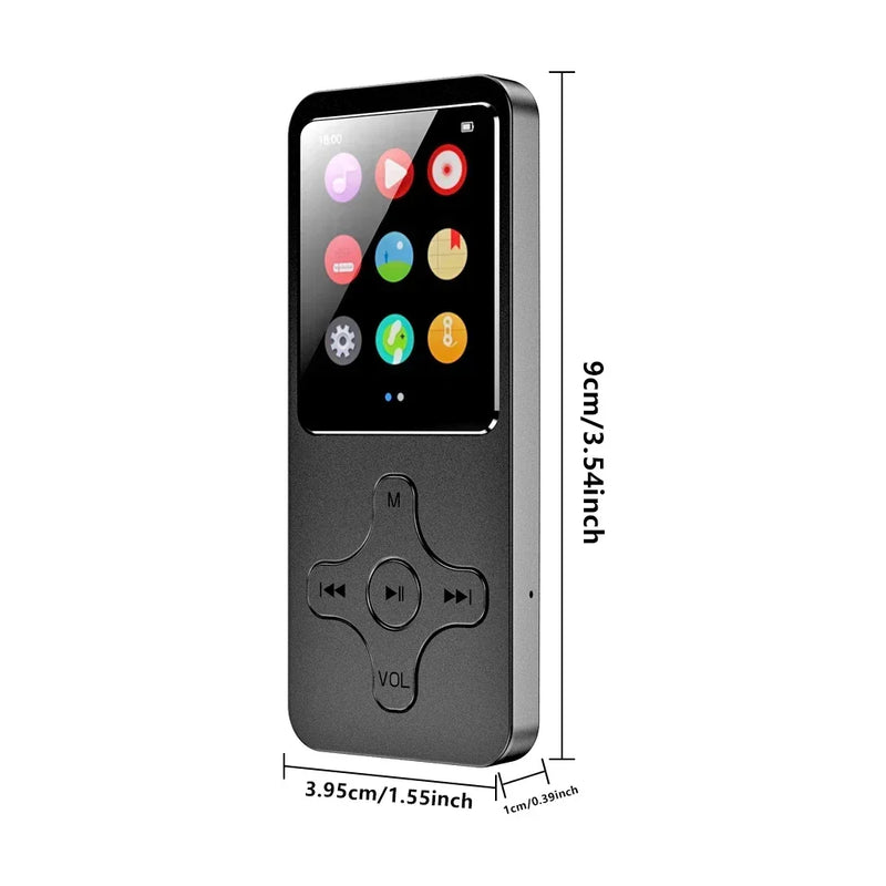 Portable Walkman Mini MP3 Player Bluetooth-compatible Speaker 8/16/32/64/128GB HiFi Music Speaker with FM Radio Recording E-book