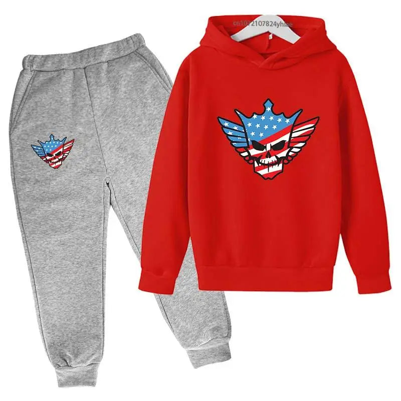 Kids Autumn Spring Fashion Cody WWE Pullover Hoodie+Pants | SAMAG
