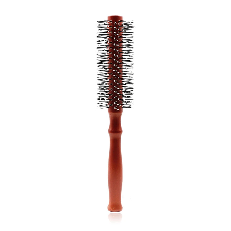1Pcs Wood Handle Round Rolling Brush Straight Twill Hair Comb Boar Bristle Round Barrel Hair Curling Brush Hairdressing Tool