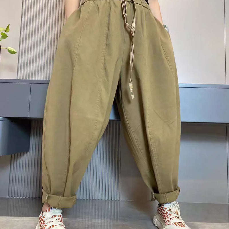 Solid Color Casual Harem Pants Women Loose Fit Versatile - View 4 | SAMAG