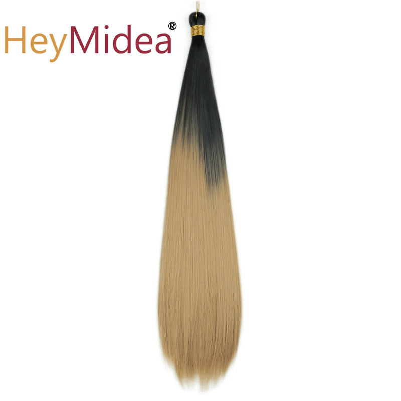 22-28Inch Straight Pony Hair Bundles Crochet Braids Hair Silky Colorful Synthetic Braiding Hair Ombre Synthetic Hair For Women