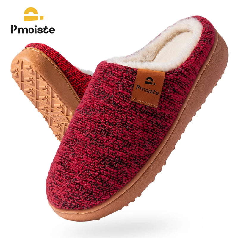 Winter Women's Slippers TPR Sole anti Slip Soft Knit Home Shoes Comfortable and Warm Indoor Casual Shoes