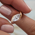 1/2CT Marquise Cut Moissanite Engagement Ring with Certicate 925 Sterling Silver Bypass Solitaire Diamond Wedding Ring for Women