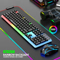 Mechanical Feel Keyboard and Mouse Set, with RGB LED Backlight, USB Wired - 104 Keys - Ideal Choice for Gaming and Office