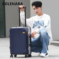 COLENARA Cabin Suitcase Men's Business Boarding Box Women's Aluminum Frame Trolley Case 20"22"24"26 Inch Large Capacity Luggage