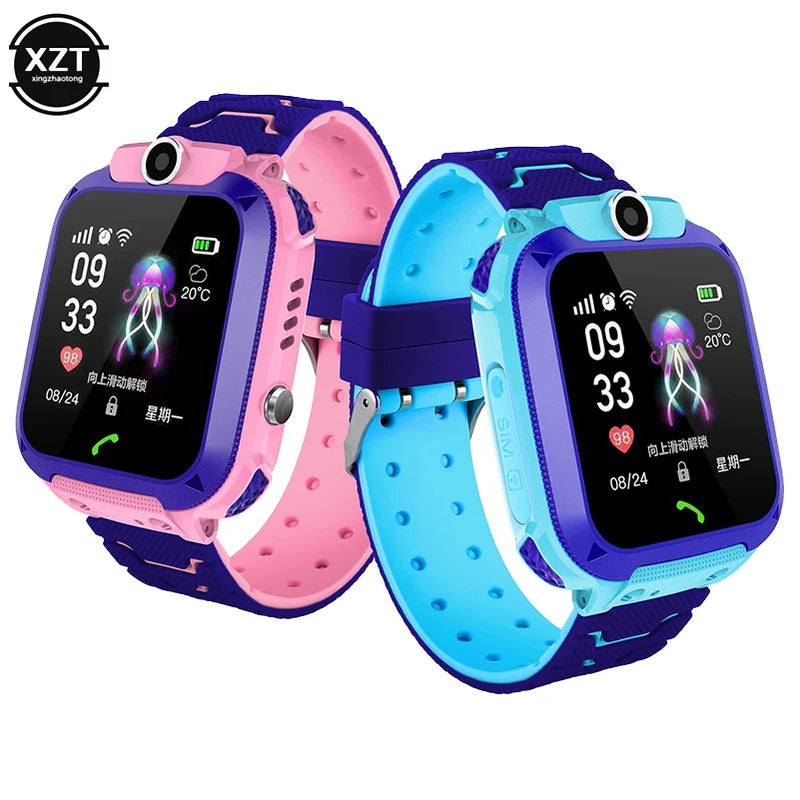 NEW Q12 Waterproof Children's Smart Watch Sim Card LBS Location Tracker Voice Chat Flashlight Children's Smart Phone Watch reloj