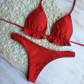 Summer Brazilian Bikini Set Women Sexy Bandage Top Thong | SAMAG