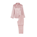 Birdtree 16MM 100% Real Silk Pajama Set Women's Solid Lapel Long Sleeve Pants Basic Comfortable Loungewear Spring S3D988QD