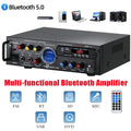 12V 220V HiFi Digital Bluetooth Amplify Channel Surround Sound Amplifiers Home Plug and Play Car Onboard Professional Amplifier
