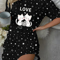 A Lovely Dress for Women Featuring a Cat And Star Letter | SAMAG