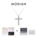 MODIAN D Color Moissanite Necklace 925 Sterling Silver Exquisite Cross Link Chain Pendant For Women Fine - Visuel 7 | SAMAG